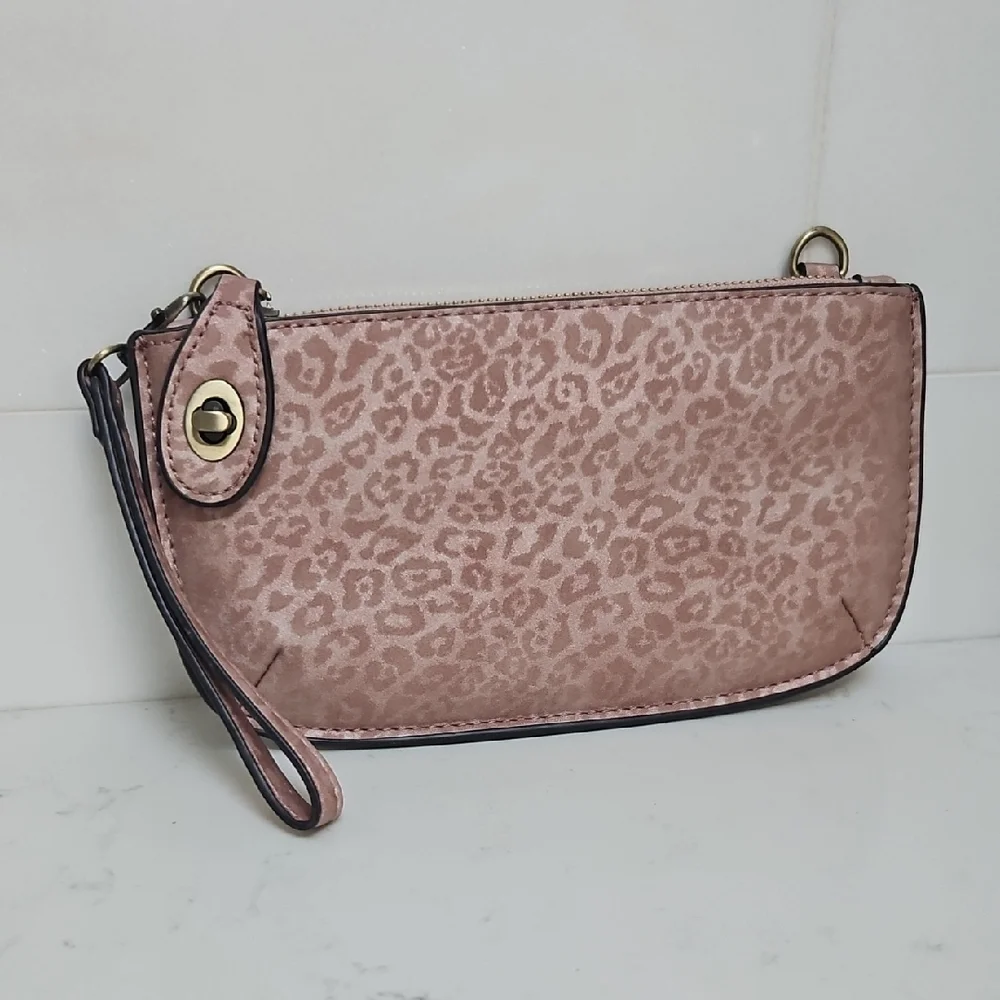 Joy Susan Leopard‎ Print Pink Wristlet Clutch